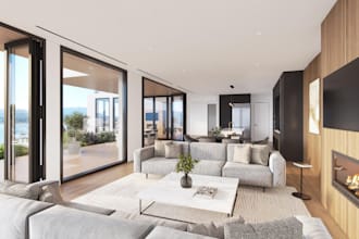 refurnish 3d penthouse interior,loft apartment, render home decor,kitchen island