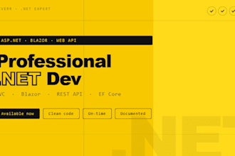 develop professional asp, dotnet core and  mvc web applications