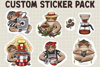 draw a custom sticker pack for you