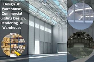 design 3d warehouse, commercial building design, rendering 3d warehouse