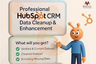 clean and enrich CRM data, hubspot data cleanup, and validation