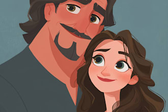 do cute cartoon stylized portrait in disney style