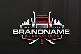 draw trucking business, dispatcher, transport logo