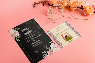 design a nikkah, walima or wedding invitation card