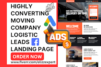 generate moving company logistic leads auto transport landing page sales funnel