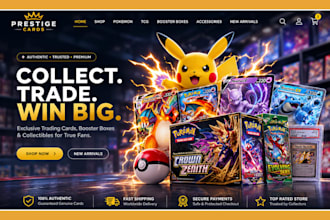 build pokemon website card store pokemon shopify store trading card website