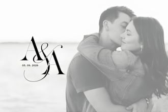design modern wedding logo, monogram and initials