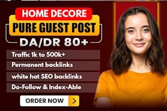 home decor guest post or home improvement backlinks on home decor blog