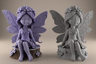 design 3d cute style model, sd character, kawaii toy, diorama, action figure stl