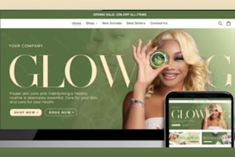 skincare website skincare shopify store organic skincare website beauty website