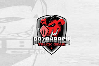 design best quality razorback truck gear logo