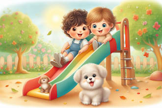 design children book illustration and children story book cover