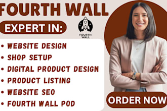 setup fourthwall store website design print on demand product listing SEO