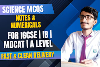 create high quality science mcqs for igcse, gcse, ib, mdcat