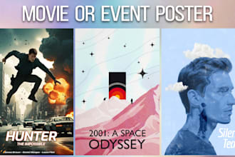 design movie poster, event or music poster