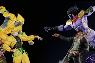 custom 3d figure,anime style 3d model,stl character toy and diorama,print statue