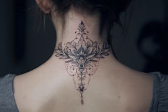 create a beautiful watercolor flowers tattoo design for you