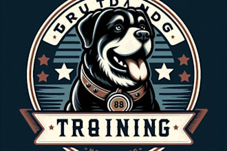 design high quality vintage dog training logo with t shirt design