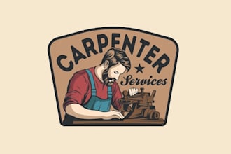 create a high quality carpenter logo design for your company