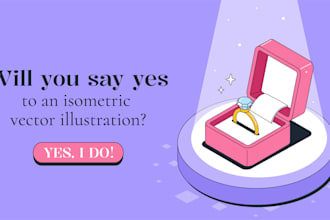 create modern isometric illustration for website or app
