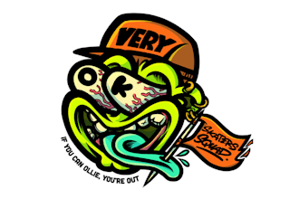 design colorful mascot skateboard brand logo