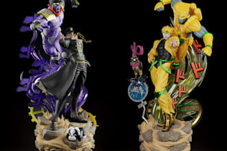 3d figure,full body character,stylized anime 3d  character,toy tatue diorama,stl