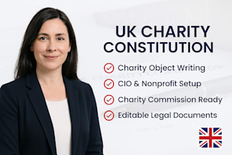 draft your UK charity constitution and write approved charity objects