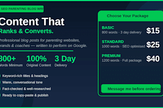write SEO friendly parenting blog posts for your website