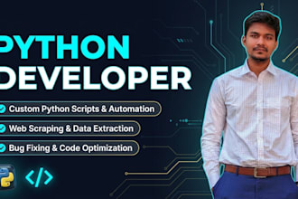 develop python scripts, web scrapers and fix python bugs