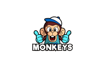create mascot funny multitasking monkey logo