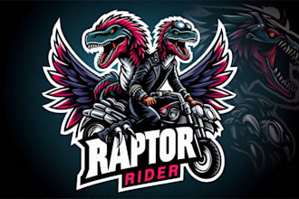 make creative raptor rider logo with t shirt design