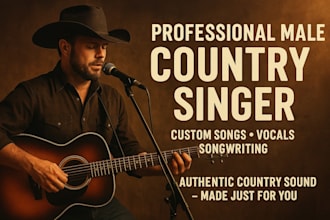 sing a custom country song male country singer country male singer male rapper