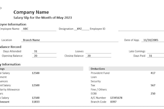 design salary slips and employee record in word and excel