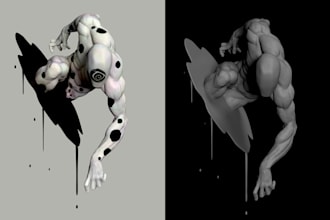 semi realistic 3d character,image to 3d oc superher collectible figure,print stl