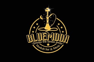 design powerful glamorous blue moon logo