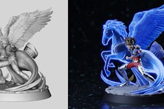 diorama 3d figure,anime sci fi character in stl,realsitic human 3d statue,print