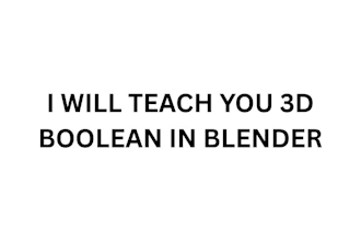 teach you 3d boolean in blender