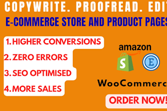 copywrite proofread and edit your ecommerce store, website and product pages