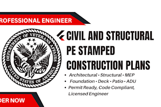 stamp architectural, structural, mep, foundation, adu, patio, and deck plans