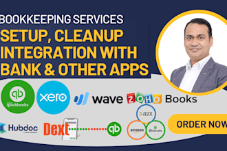 do setup, cleanup, integration in quickbooks, xero, wave or zoho books