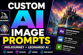create custom midjourney and leonardo ai image prompts