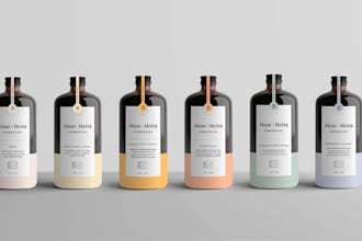do premium wine label gin label whiskey bottle label design