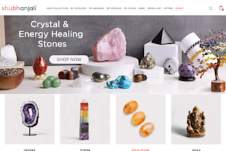 design crystal healing product meditation and wellness product shopify website