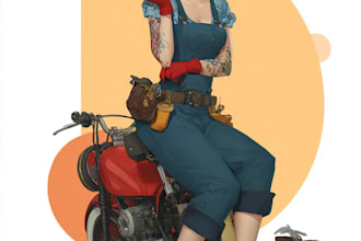 design pin up girl and pin up girl