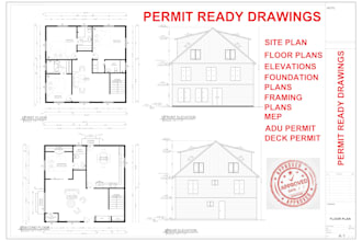be draftman city permit blueprints for house plans, adu, basement, deck, garage