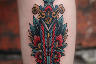make a realistic tattoo, tattoo sleeve design, tattoo