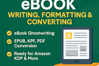 write or convert to ebook and formatting