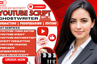 be youtube scriptwriter, health documentary sport scriptwriting, video script