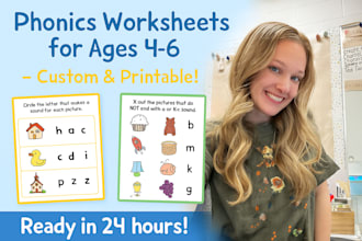 create custom phonics and letter tracing worksheets for kids aged 4 to 6