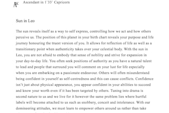 read your natal chart and explain it through writing